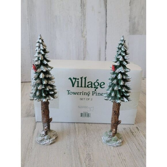 Dept 56 52632 Towering Pines snow village accessory Xmas set - Picture 1 of 7